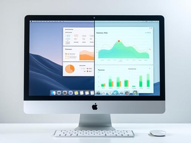 Clean, organized macOS desktop contrasted with an effective system optimization dashboard.